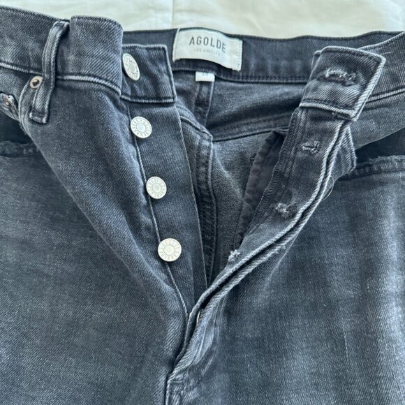 Agolde Black/Washed out Black Jeans. - Picture 3 of 13